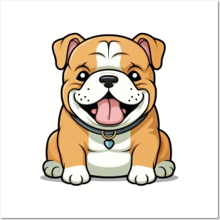 Cartoon Cute Kawaii Bulldog Posters and Art